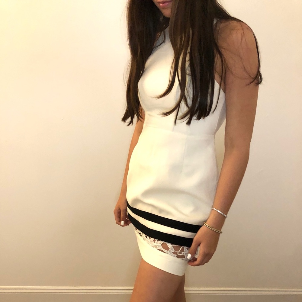 Cameo the Label White Lace Open Back Dress